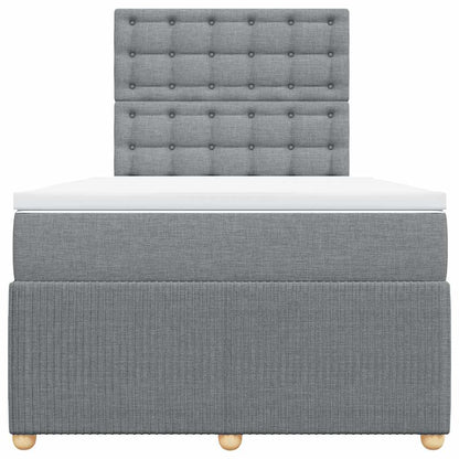 Giroletto a Molle con Materasso Grigio Chiaro 120x200cm Tessuto