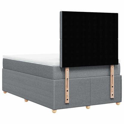 Giroletto a Molle con Materasso Grigio Chiaro 120x200cm Tessuto