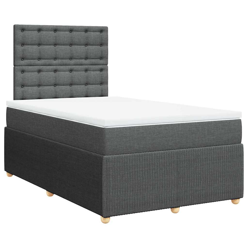 Giroletto a Molle con Materasso Grigio Scuro 120x200 cm Tessuto | homemem39