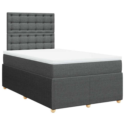 Giroletto a Molle con Materasso Grigio Scuro 120x200 cm Tessuto