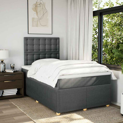 Giroletto a Molle con Materasso Grigio Scuro 120x200 cm Tessuto | homemem39