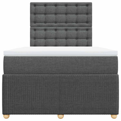 Giroletto a Molle con Materasso Grigio Scuro 120x200 cm Tessuto | homemem39