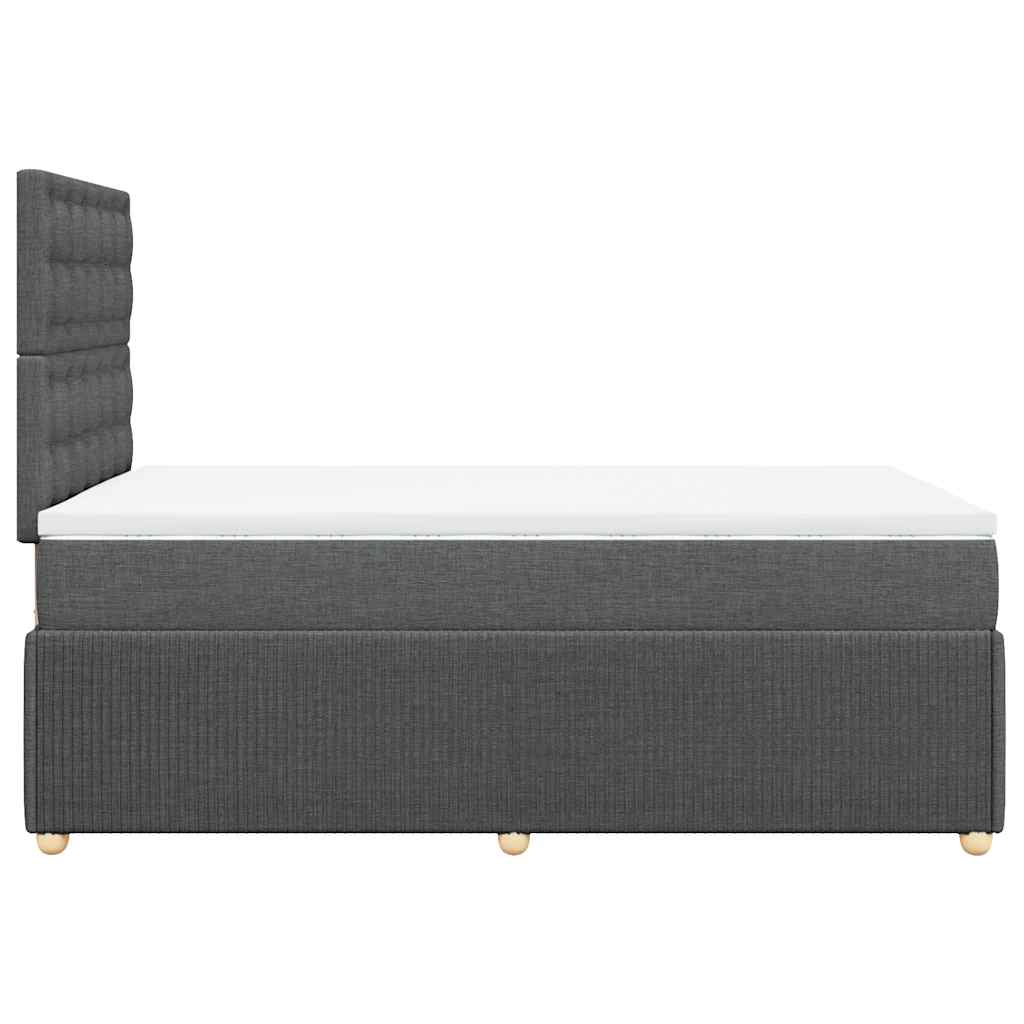 Giroletto a Molle con Materasso Grigio Scuro 120x200 cm Tessuto | homemem39