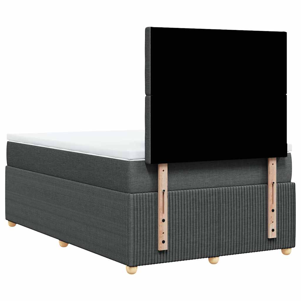 Giroletto a Molle con Materasso Grigio Scuro 120x200 cm Tessuto | homemem39