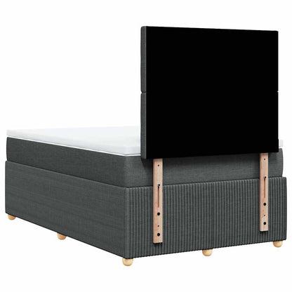 Giroletto a Molle con Materasso Grigio Scuro 120x200 cm Tessuto