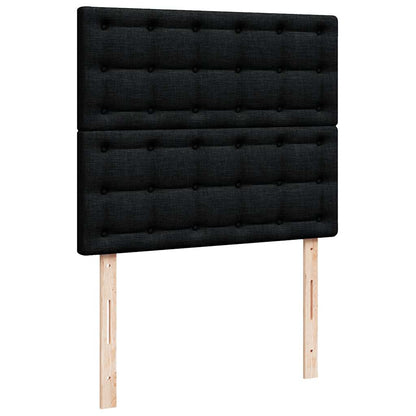 Giroletto a Molle con Materasso Nero 120x200 cm in Tessuto