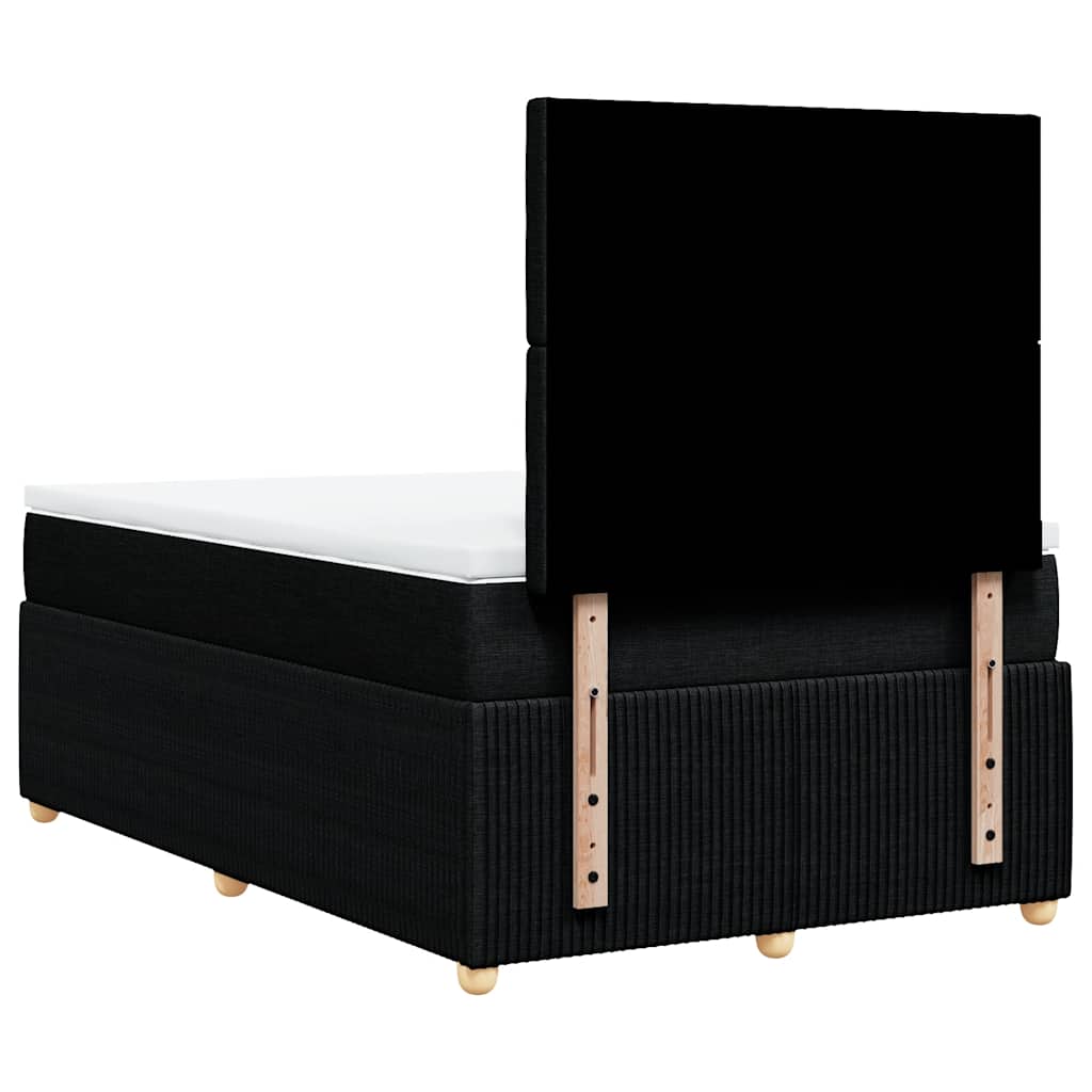 Giroletto a Molle con Materasso Nero 120x200 cm in Tessuto