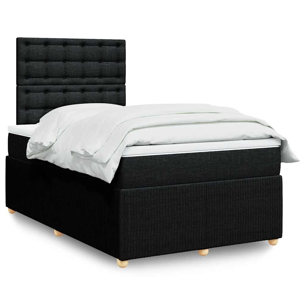 Giroletto a Molle con Materasso Nero 120x200 cm in Tessuto | homemem39