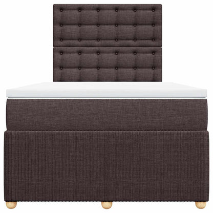 Giroletto a Molle con Materasso Marrone Scuro 120x200cm Tessuto | homemem39