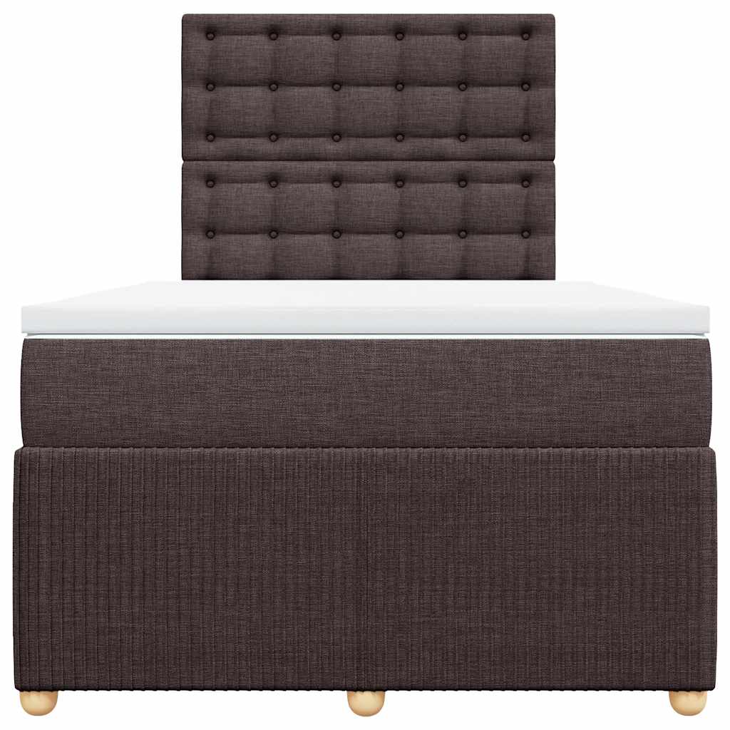 Giroletto a Molle con Materasso Marrone Scuro 120x200cm Tessuto