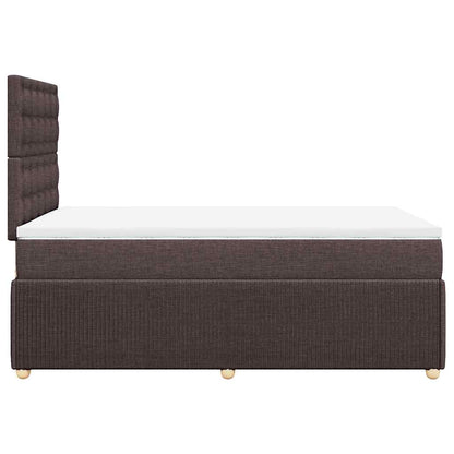 Giroletto a Molle con Materasso Marrone Scuro 120x200cm Tessuto | homemem39