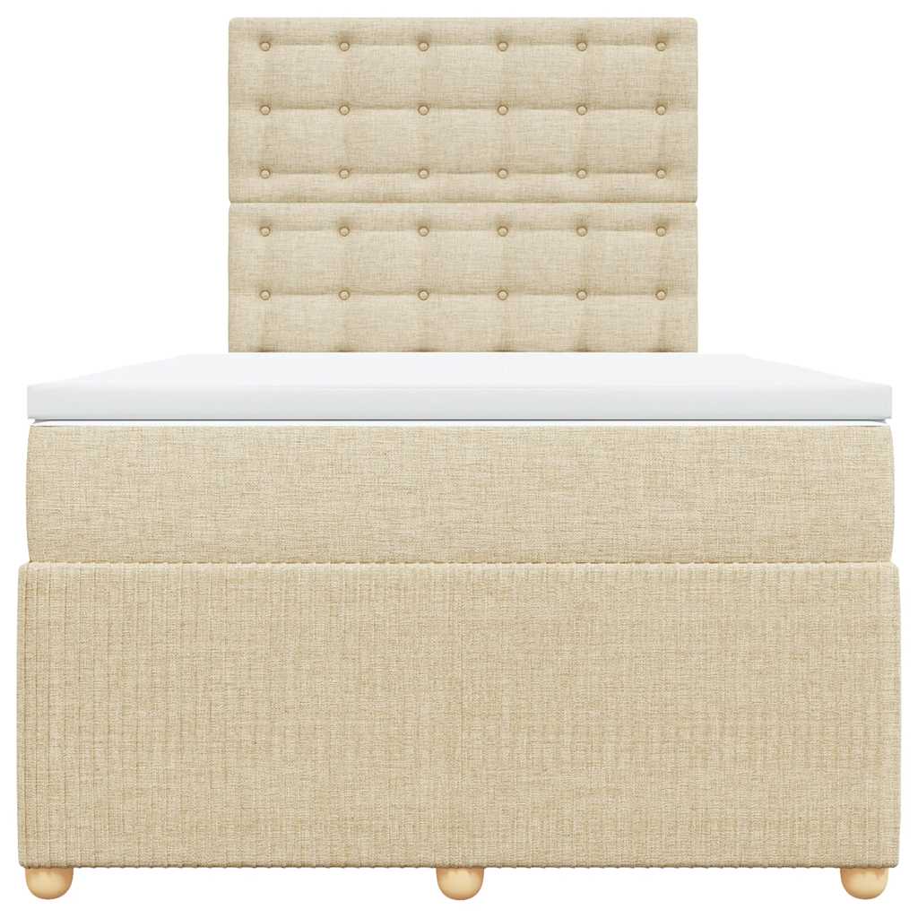 Giroletto a Molle con Materasso Crema 120x200 cm in Tessuto