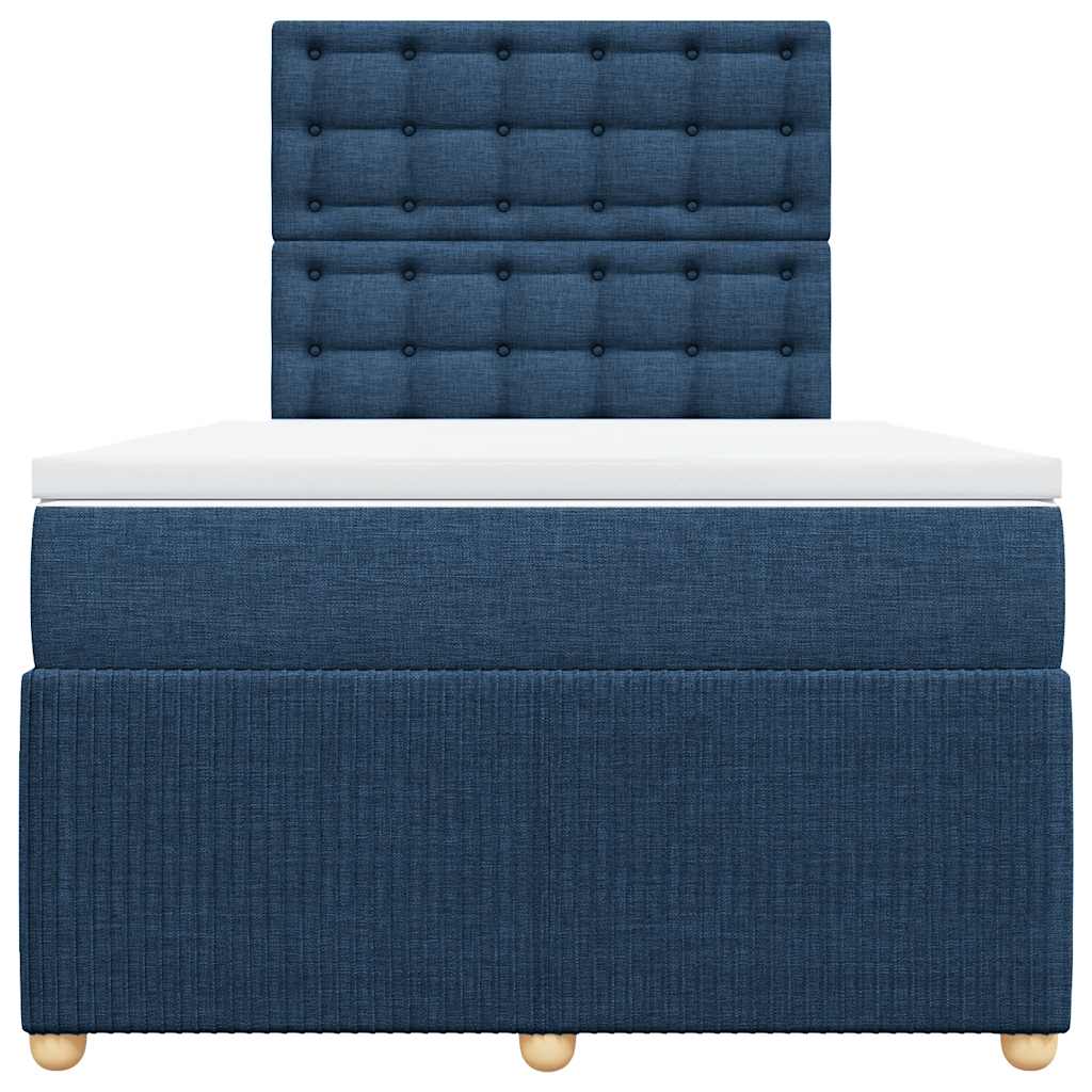 Giroletto a Molle con Materasso Blu 120x200 cm in Tessuto