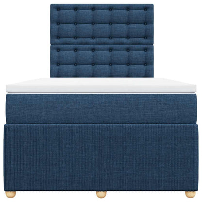 Giroletto a Molle con Materasso Blu 120x200 cm in Tessuto