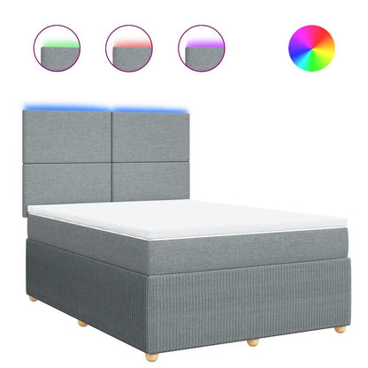 Giroletto a Molle con Materasso Grigio Chiaro 140x190cm Tessuto | homemem39