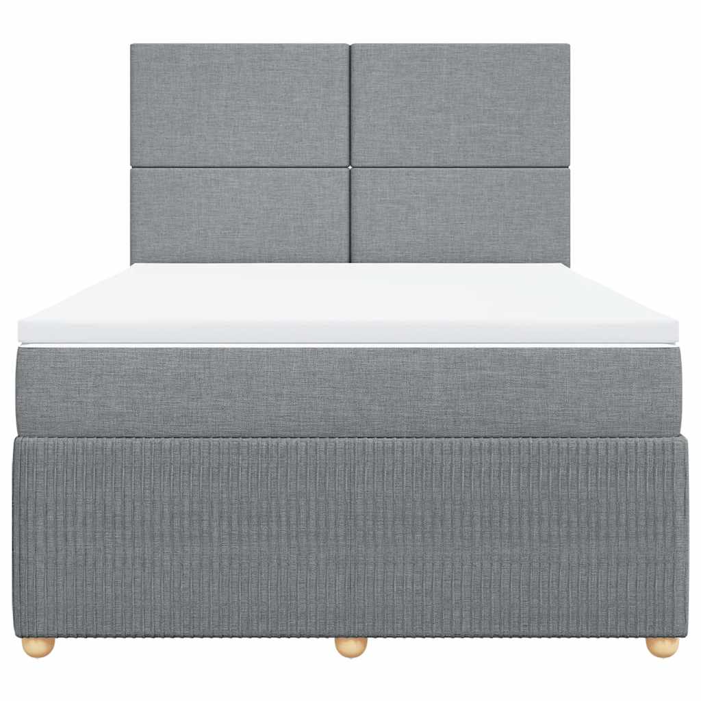 Giroletto a Molle con Materasso Grigio Chiaro 140x190cm Tessuto | homemem39