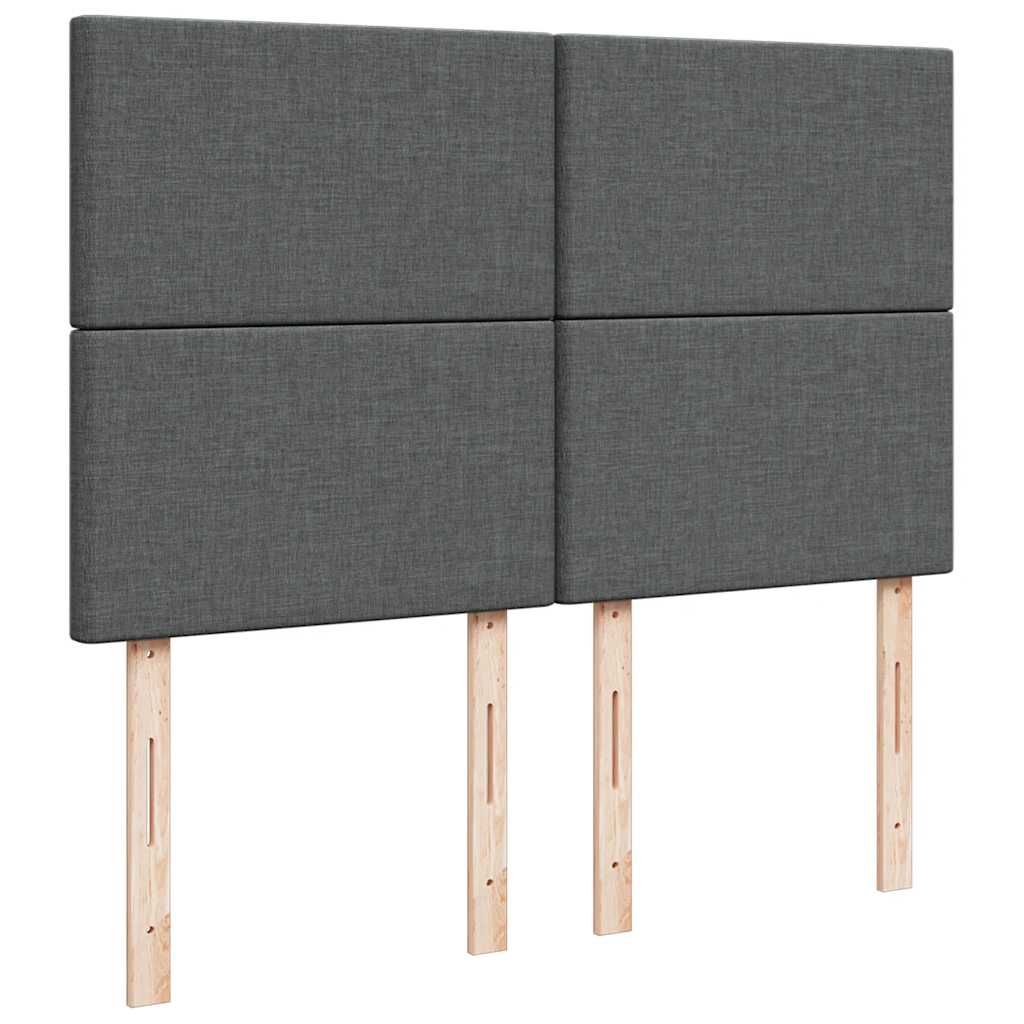 Giroletto a Molle con Materasso Grigio Scuro 140x190 cm Tessuto