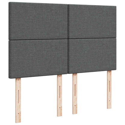 Giroletto a Molle con Materasso Grigio Scuro 140x190 cm Tessuto