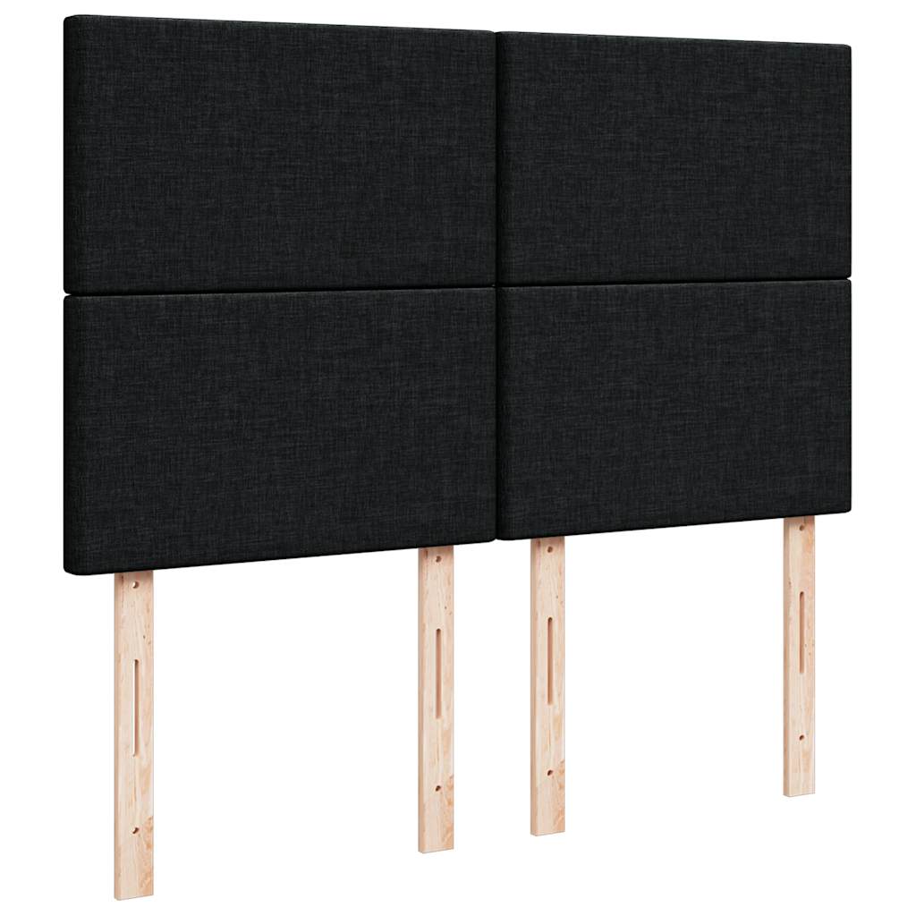 Giroletto a Molle con Materasso Nero 140x190 cm in Tessuto