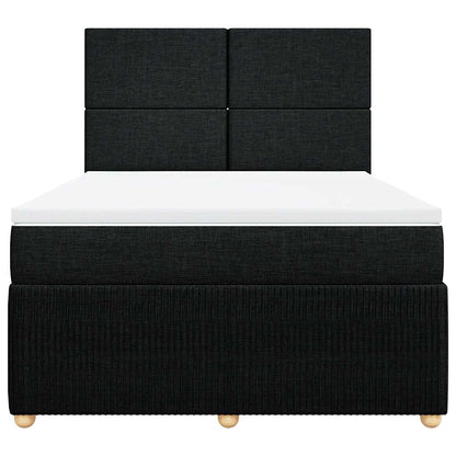Giroletto a Molle con Materasso Nero 140x190 cm in Tessuto