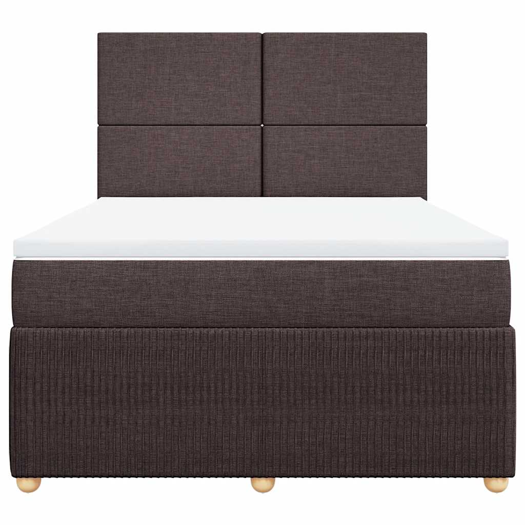 Giroletto a Molle con Materasso Marrone Scuro 140x190cm Tessuto | homemem39