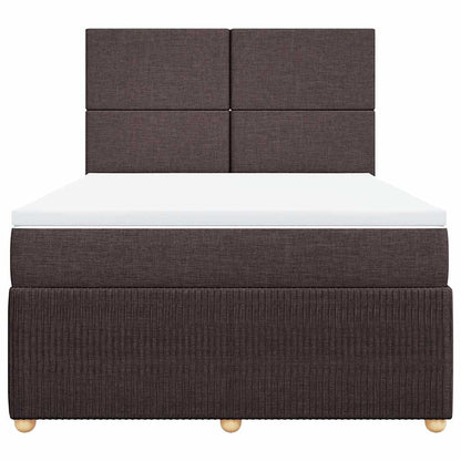 Giroletto a Molle con Materasso Marrone Scuro 140x190cm Tessuto | homemem39