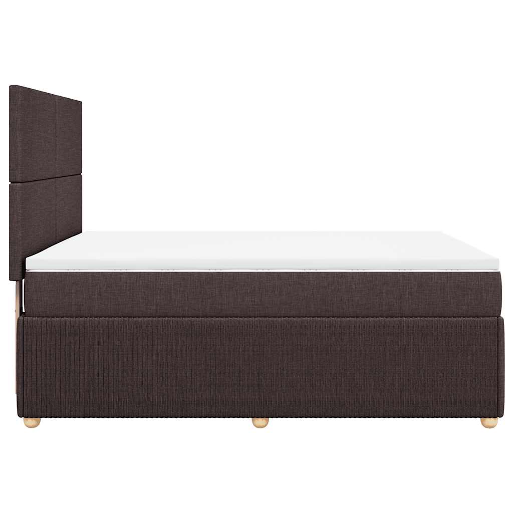 Giroletto a Molle con Materasso Marrone Scuro 140x190cm Tessuto | homemem39