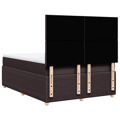 Giroletto a Molle con Materasso Marrone Scuro 140x190cm Tessuto | homemem39