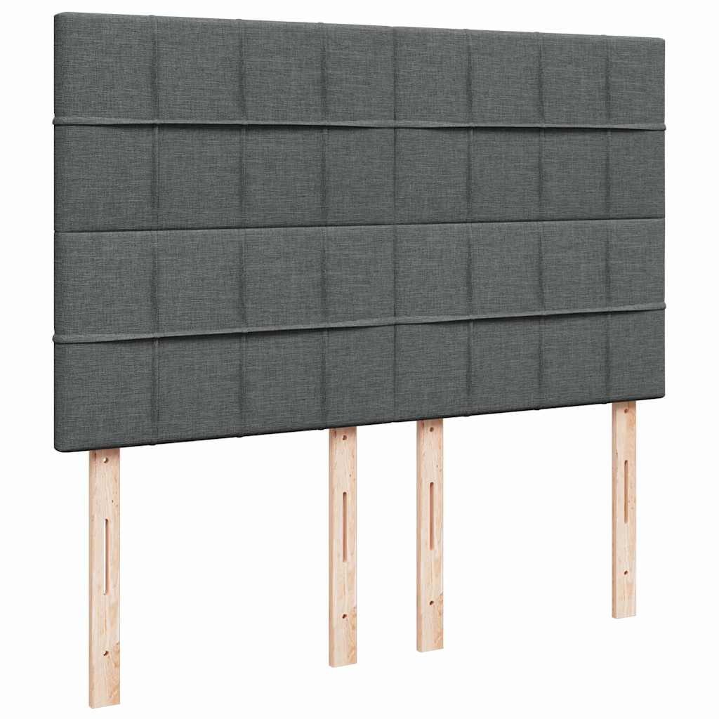 Giroletto a Molle con Materasso Grigio Scuro 140x190 cm Tessuto