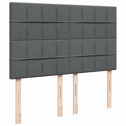 Giroletto a Molle con Materasso Grigio Scuro 140x190 cm Tessuto