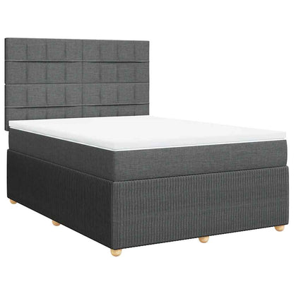 Giroletto a Molle con Materasso Grigio Scuro 140x190 cm Tessuto