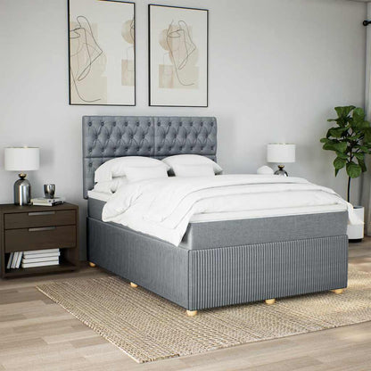 Giroletto a Molle con Materasso Grigio Chiaro 140x190cm Tessuto