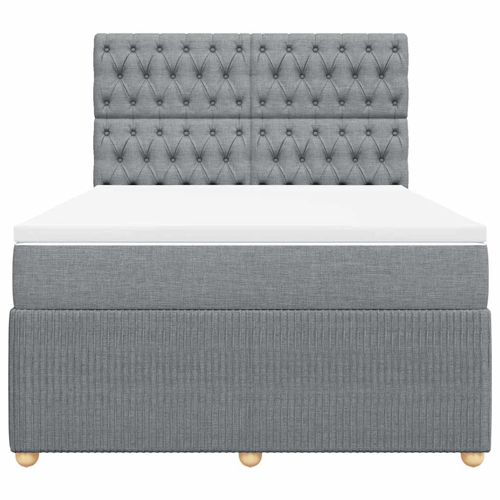 Giroletto a Molle con Materasso Grigio Chiaro 140x190cm Tessuto