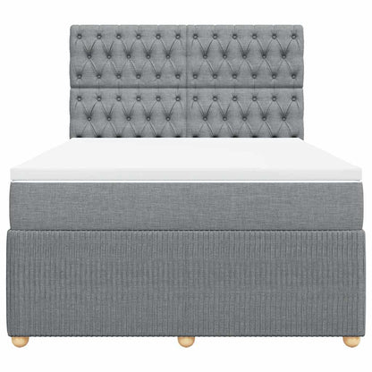 Giroletto a Molle con Materasso Grigio Chiaro 140x190cm Tessuto