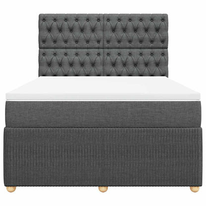 Giroletto a Molle con Materasso Grigio Scuro 140x190 cm Tessuto