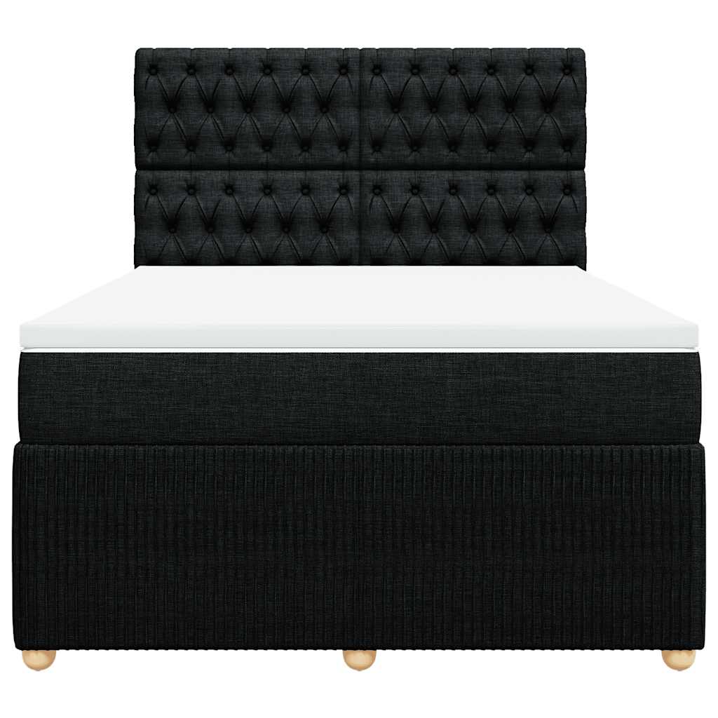 Giroletto a Molle con Materasso Nero 140x190 cm in Tessuto | homemem39