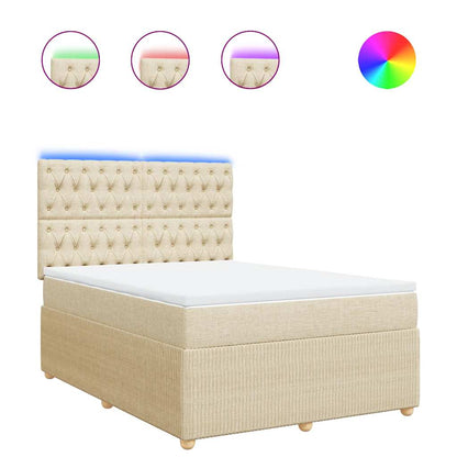 Giroletto a Molle con Materasso Crema 140x19 cm in Tessuto | homemem39