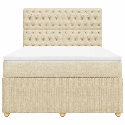 Giroletto a Molle con Materasso Crema 140x19 cm in Tessuto