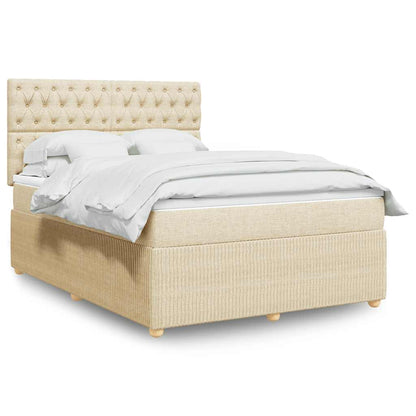 Giroletto a Molle con Materasso Crema 140x19 cm in Tessuto | homemem39