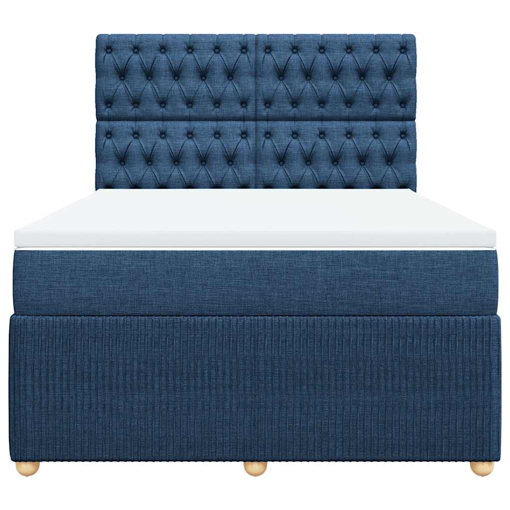 Giroletto a Molle con Materasso Blu 140x190 cm in Tessuto