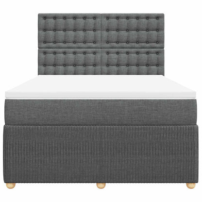 Giroletto a Molle con Materasso Grigio Scuro 140x190 cm Tessuto