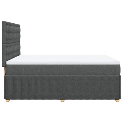 Giroletto a Molle con Materasso Grigio Scuro 140x190 cm Tessuto