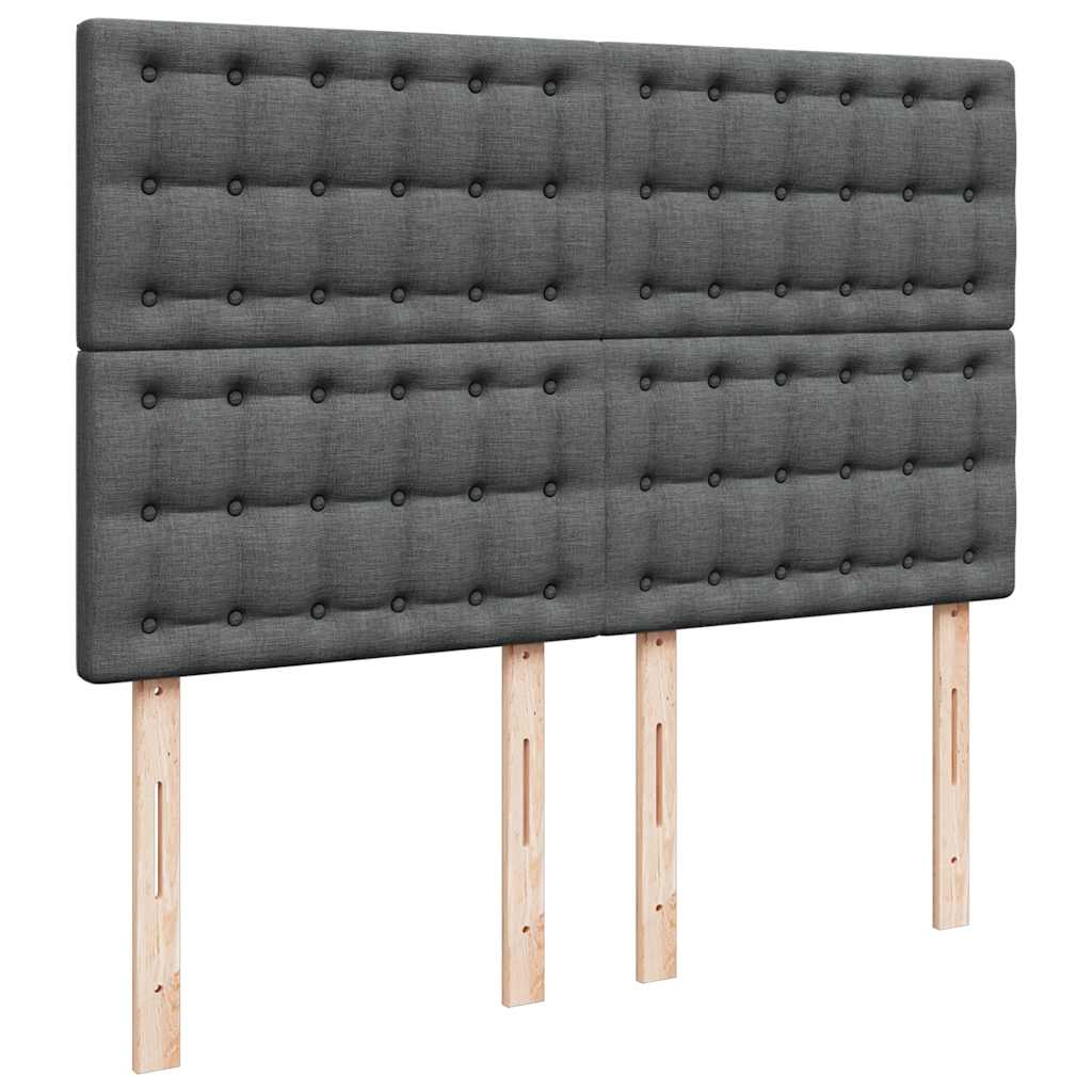 Giroletto a Molle con Materasso Grigio Scuro 140x190 cm Tessuto