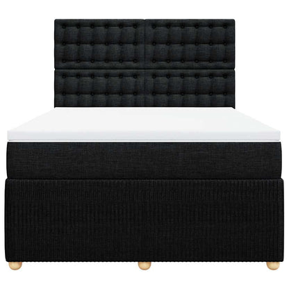 Giroletto a Molle con Materasso Nero 140x190 cm in Tessuto