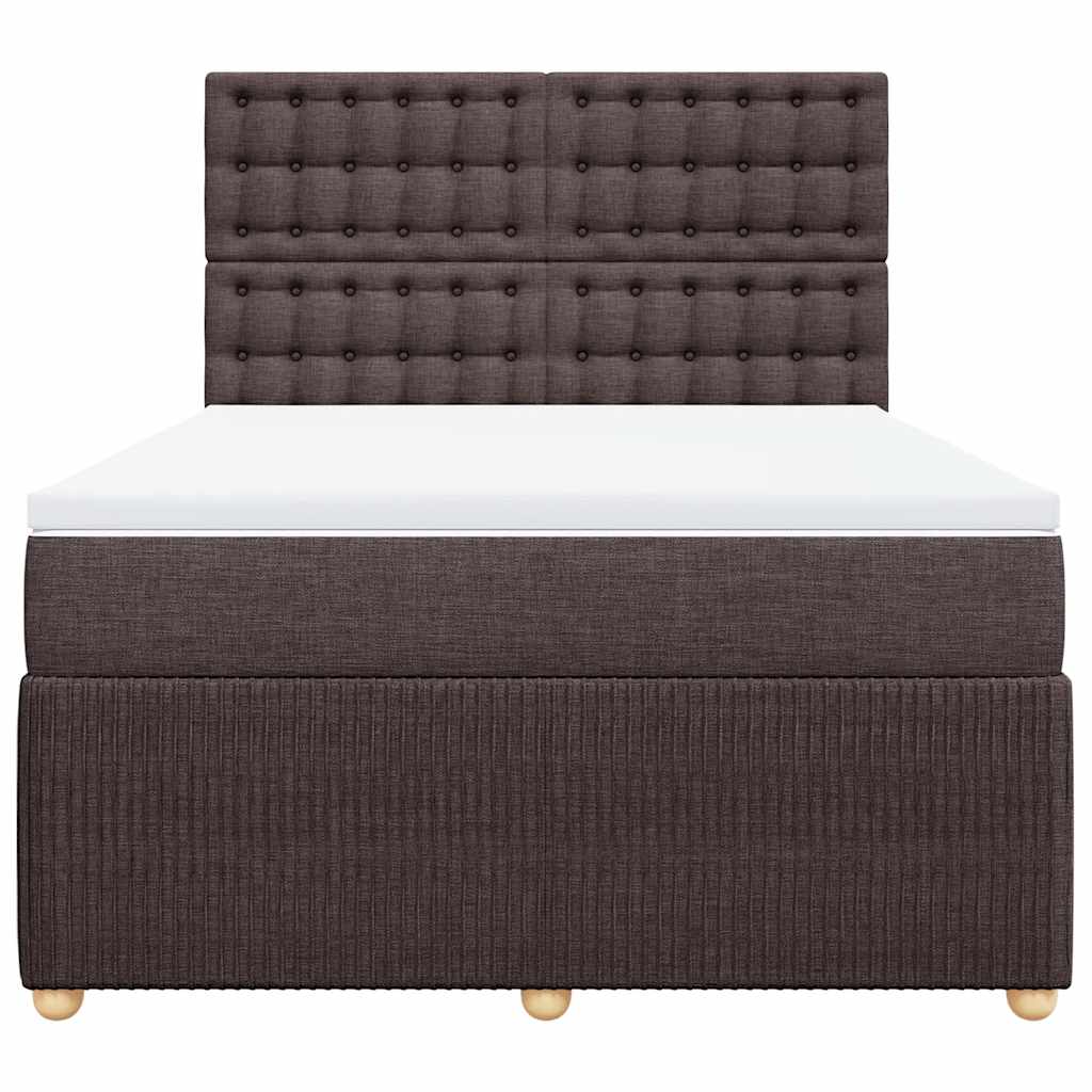 Giroletto a Molle con Materasso Marrone Scuro 140x190cm Tessuto | homemem39