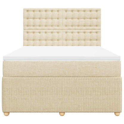 Giroletto a Molle con Materasso Crema 140x19 cm in Tessuto | homemem39