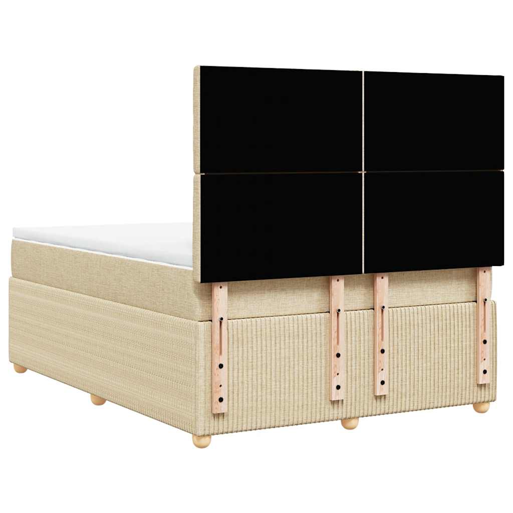 Giroletto a Molle con Materasso Crema 140x19 cm in Tessuto | homemem39