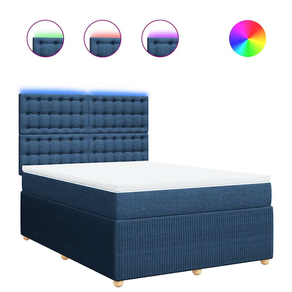 Giroletto a Molle con Materasso Blu 140x190 cm in Tessuto | homemem39