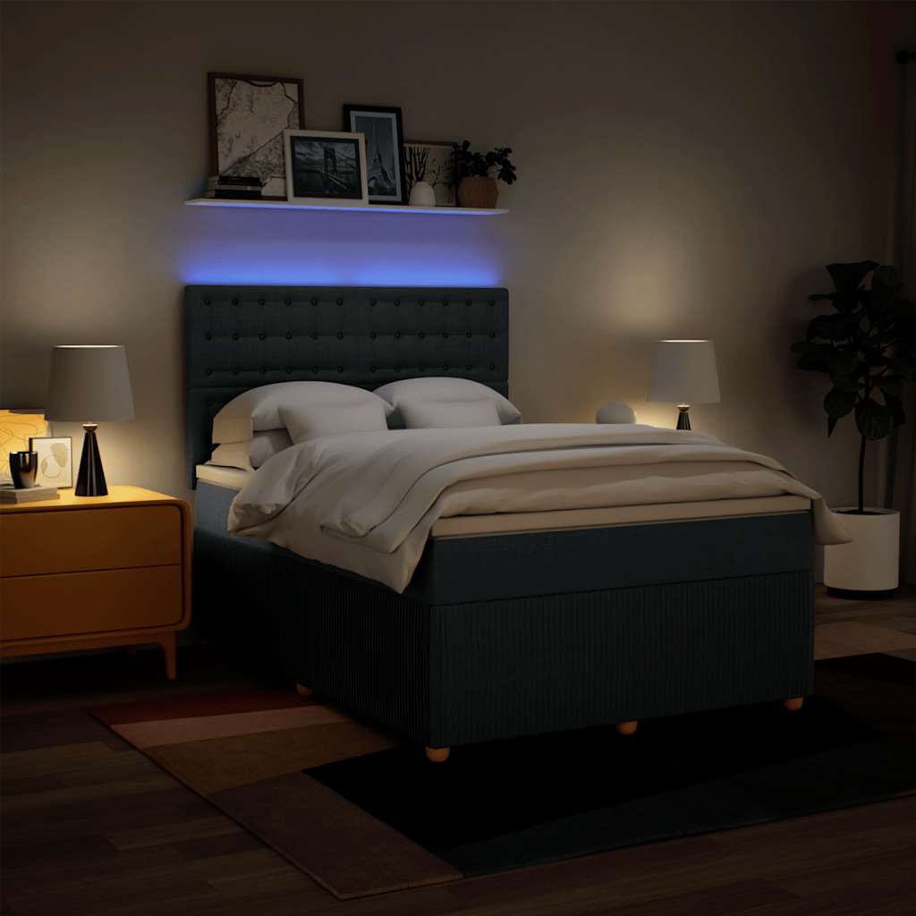 Giroletto a Molle con Materasso Blu 140x190 cm in Tessuto