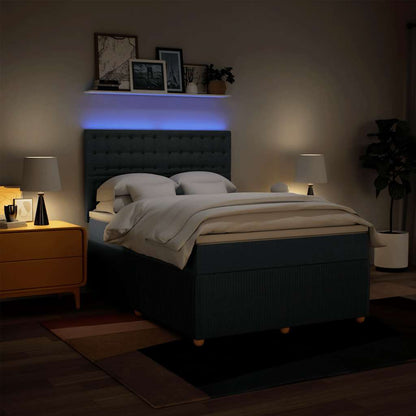 Giroletto a Molle con Materasso Blu 140x190 cm in Tessuto